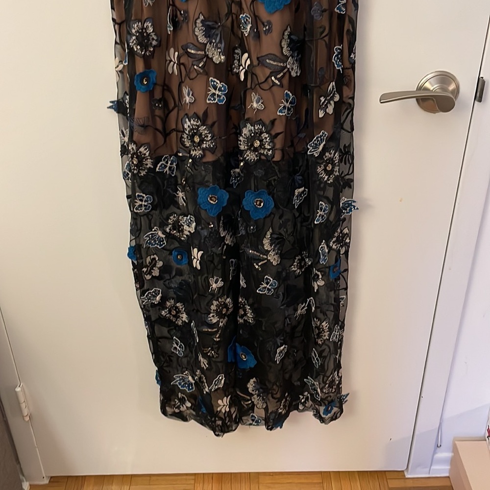 For Love And Lemons Black and Blue Floral Maxi Dress - Picture 12 of 13